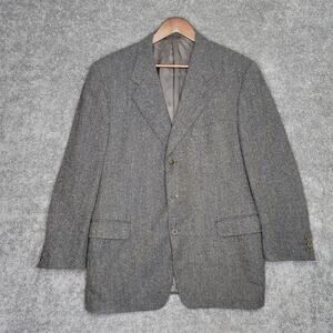 Canali Andrisen Morton Vintage Gray Twill Wool Blazer Jacket Mens Size 48 R